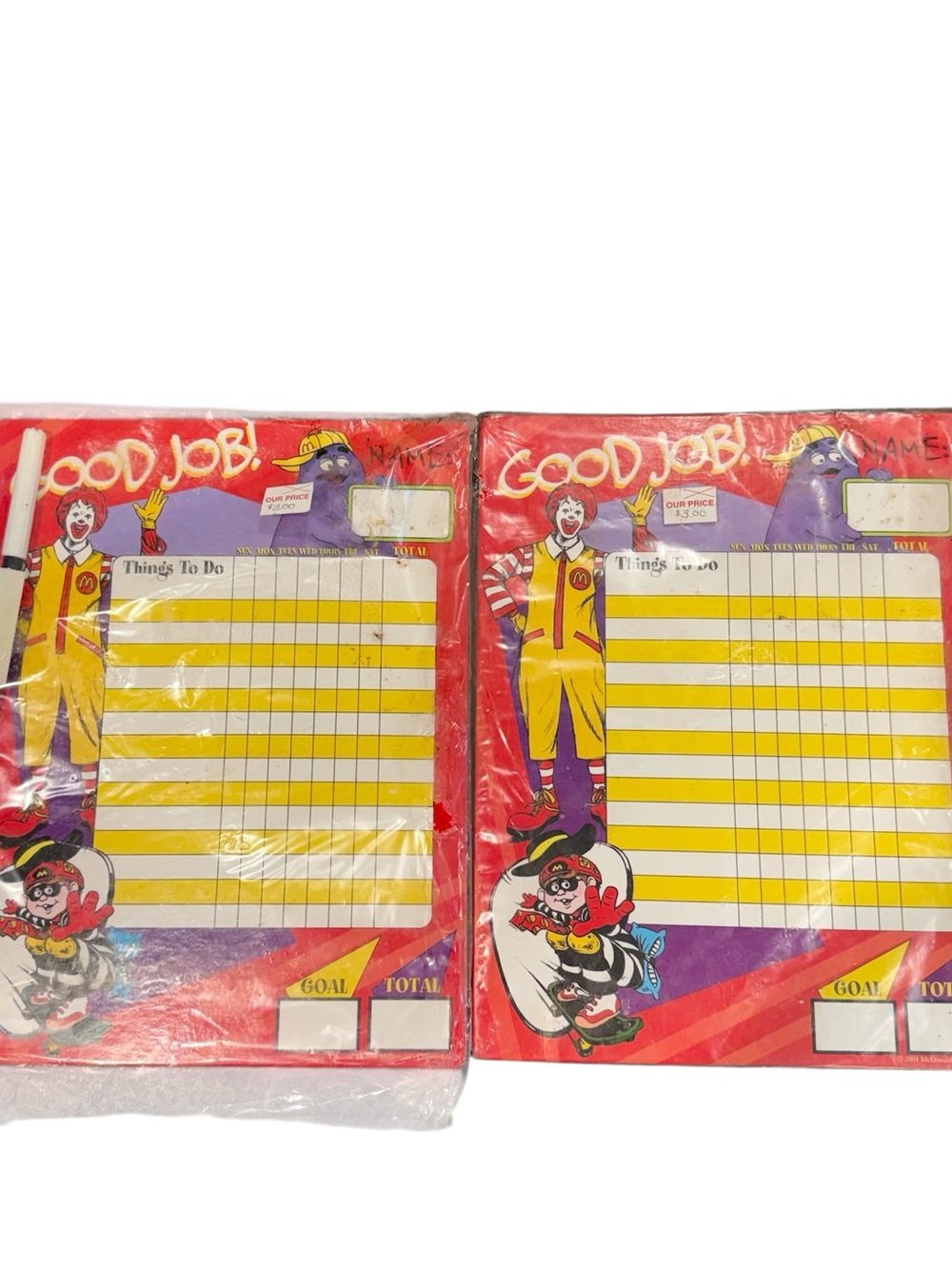 Vintage McDonald’s to-do chore list magnetic 2001 Hamburgular Grimace Ronald new